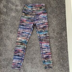 Lululemon sz 8 wunder train highrise leggings 25” EUC digital oasis white multi